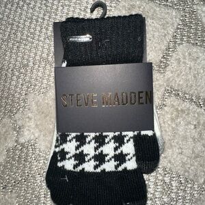 Steve Madden Houndstooth Black and White gloves